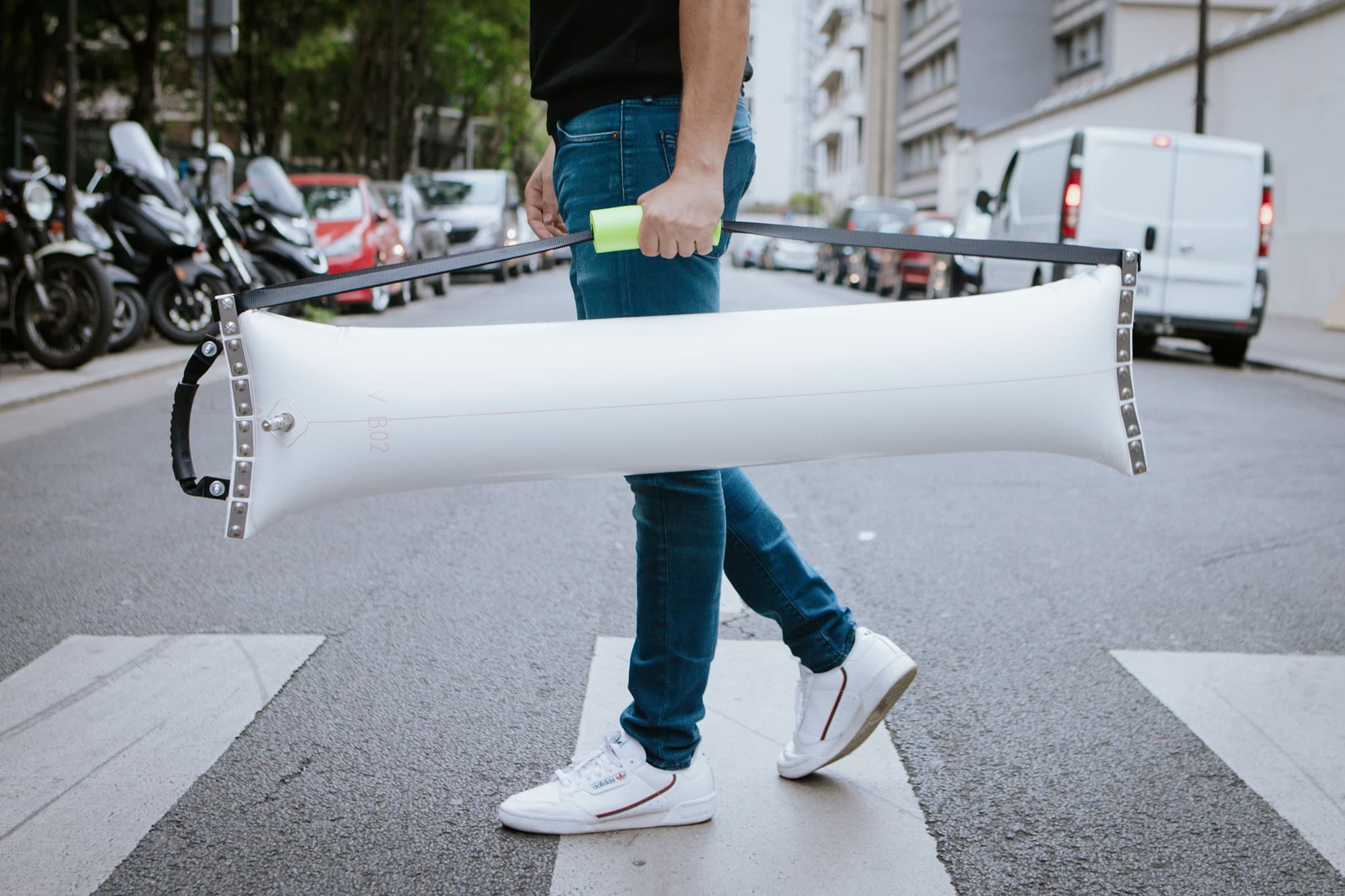 Keg near street crosswalk